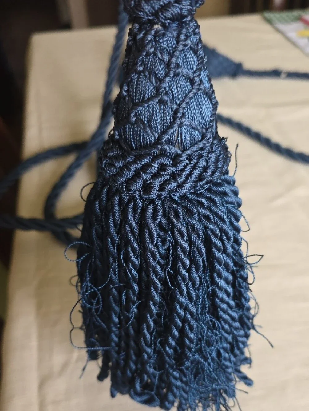 Navy Blue Decorative Tassel Rope Tieback